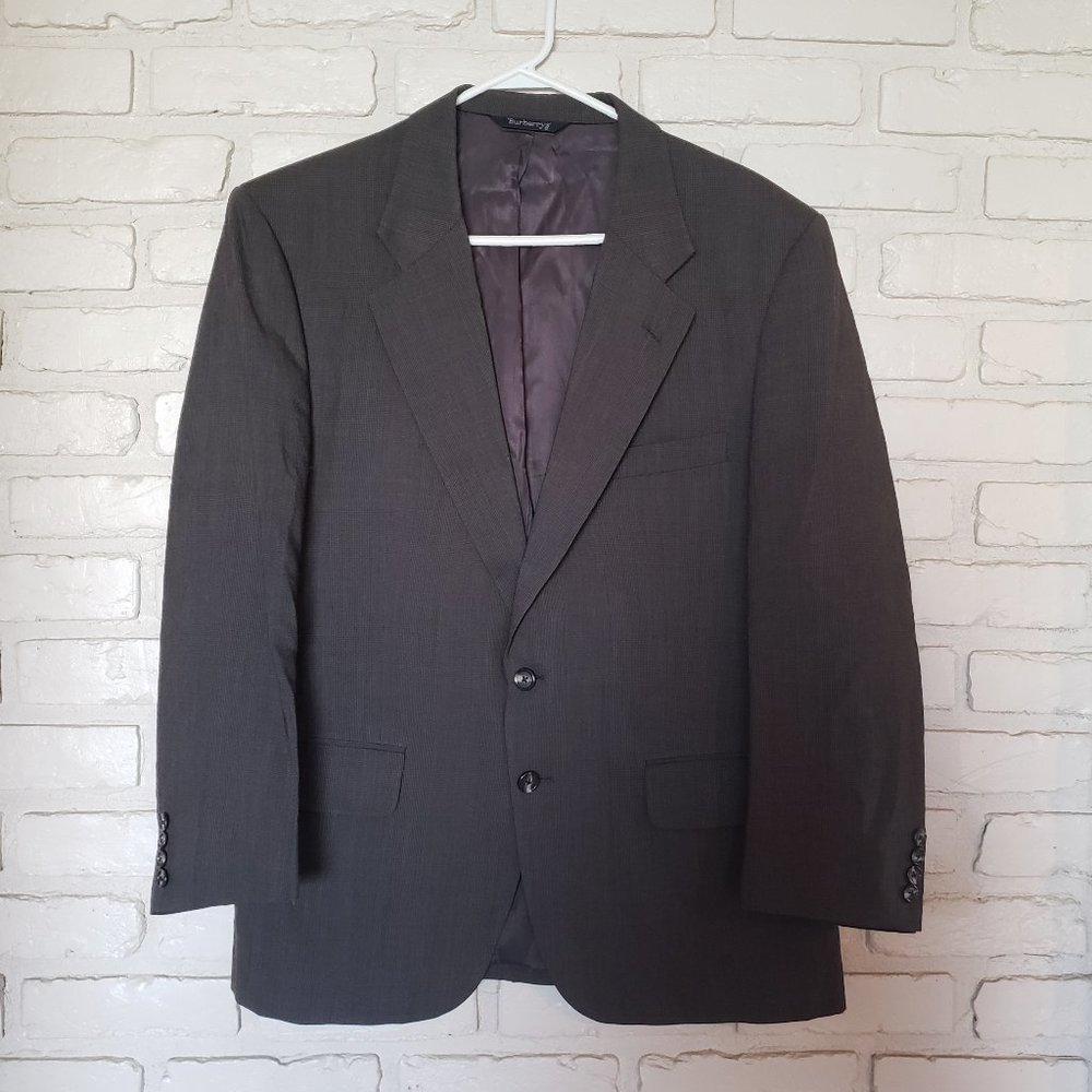 Vintage Burberry 100% Wool Suit Coat Blazer - Picture 1 of 15